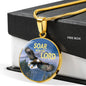 Soar With The Lord Circle Pendant Stainless Steel or 18k Gold 18-22"-Express Your Love Gifts