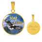 Soar With The Lord Circle Pendant Stainless Steel or 18k Gold 18-22"-Express Your Love Gifts