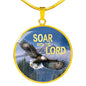Soar With The Lord Circle Pendant Stainless Steel or 18k Gold 18-22"-Express Your Love Gifts