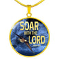 Soar Withe The Lord Isaiah 40:31 Circle Necklace Stainless Steel or 18k Gold 18-22"-Express Your Love Gifts