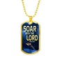 Soar Withe The Lord Isaiah 40:31 Dog Tag Stainless Steel or 18k Gold 24" Chain-Express Your Love Gifts