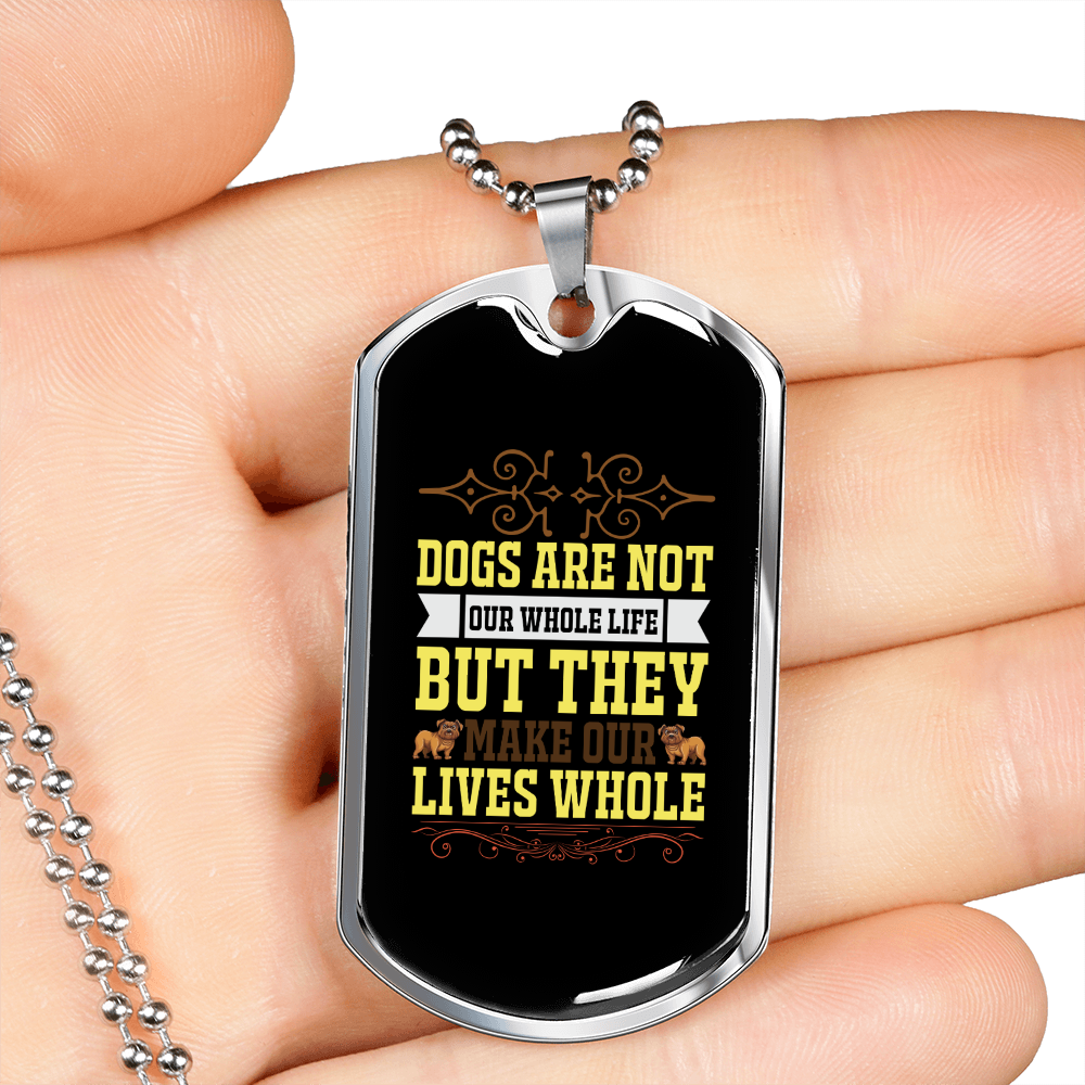 Sogs Make Lives Whole Yellow Necklace Stainless Steel or 18k Gold Dog Tag 24" Chain-Express Your Love Gifts