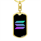 Solana (SOL) Crypto Cryptocurrency Keychain Stainless Steel or 18k Gold Dog Tag Keyring-Express Your Love Gifts