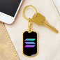 Solana (SOL) Crypto Cryptocurrency Keychain Stainless Steel or 18k Gold Dog Tag Keyring-Express Your Love Gifts