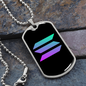 Solana (SOL) Crypto Necklace Stainless Steel or 18k Gold Dog Tag 24" Chain-Express Your Love Gifts