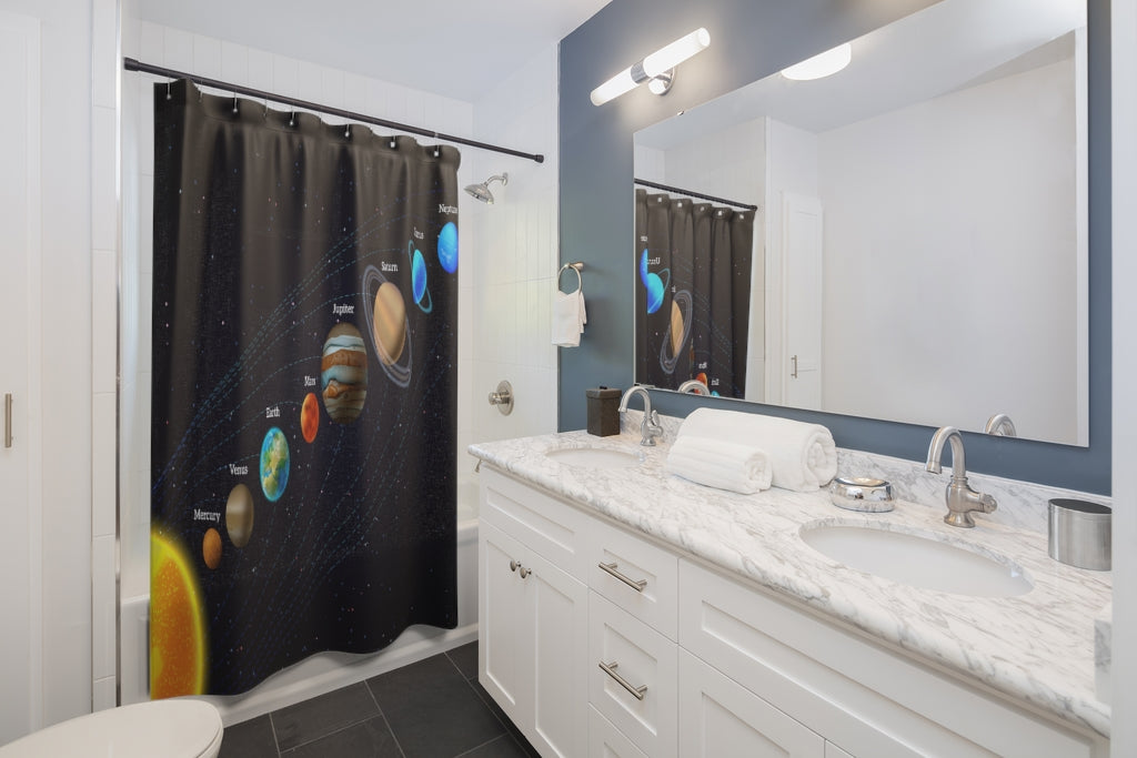 Solar System Astronomy Stylish Design 71" x 74" Elegant Waterproof Shower Curtain for a Spa-like Bathroom Paradise Exceptional Craftsmanship-Express Your Love Gifts