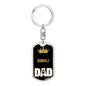 Somali Cat Dad King Keychain Stainless Steel or 18k Gold-Express Your Love Gifts