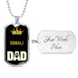 Somali Cat Dad Necklace Stainless Steel or 18k Gold Dog Tag 24" Chain-Express Your Love Gifts