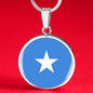 Somalia Flag Necklace Circle Pendant Stainless Steel or 18k Gold 18-22"-Express Your Love Gifts