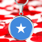 Somalia Flag Necklace Circle Pendant Stainless Steel or 18k Gold 18-22"-Express Your Love Gifts