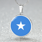 Somalia Flag Necklace Circle Pendant Stainless Steel or 18k Gold 18-22"-Express Your Love Gifts