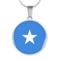 Somalia Flag Necklace Circle Pendant Stainless Steel or 18k Gold 18-22"-Express Your Love Gifts