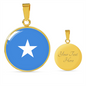 Somalia Flag Necklace Circle Pendant Stainless Steel or 18k Gold 18-22"-Express Your Love Gifts