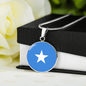Somalia Flag Necklace Circle Pendant Stainless Steel or 18k Gold 18-22"-Express Your Love Gifts