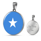 Somalia Flag Necklace Circle Pendant Stainless Steel or 18k Gold 18-22"-Express Your Love Gifts