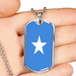 Somalia Flag Necklace Stainless Steel or 18k Gold Dog Tag 24" Chain-Express Your Love Gifts