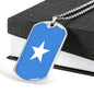 Somalia Flag Necklace Stainless Steel or 18k Gold Dog Tag 24" Chain-Express Your Love Gifts