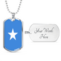 Somalia Flag Necklace Stainless Steel or 18k Gold Dog Tag 24" Chain-Express Your Love Gifts