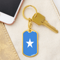 Somalia Flag Swivel Keychain Dog Tag Stainless Steel or 18k Gold-Express Your Love Gifts