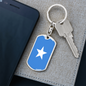 Somalia Flag Swivel Keychain Dog Tag Stainless Steel or 18k Gold-Express Your Love Gifts