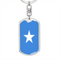 Somalia Flag Swivel Keychain Dog Tag Stainless Steel or 18k Gold-Express Your Love Gifts