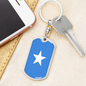 Somalia Flag Swivel Keychain Dog Tag Stainless Steel or 18k Gold-Express Your Love Gifts