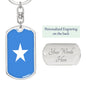 Somalia Flag Swivel Keychain Dog Tag Stainless Steel or 18k Gold-Express Your Love Gifts