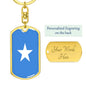 Somalia Flag Swivel Keychain Dog Tag Stainless Steel or 18k Gold-Express Your Love Gifts