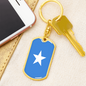 Somalia Flag Swivel Keychain Dog Tag Stainless Steel or 18k Gold-Express Your Love Gifts