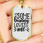 Some Bunny Loves Me Christian Necklace Stainless Steel or 18k Gold Dog Tag 24" Chain-Express Your Love Gifts