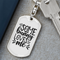 Some Bunny Loves Me Keychain Stainless Steel or 18k Gold Dog Tag Keyring-Express Your Love Gifts