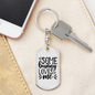 Some Bunny Loves Me Keychain Stainless Steel or 18k Gold Dog Tag Keyring-Express Your Love Gifts