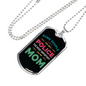 Some People Call Me Police Mom Necklace Stainless Steel or 18k Gold Dog Tag 24"-Express Your Love Gifts