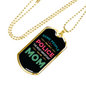 Some People Call Me Police Mom Necklace Stainless Steel or 18k Gold Dog Tag 24"-Express Your Love Gifts