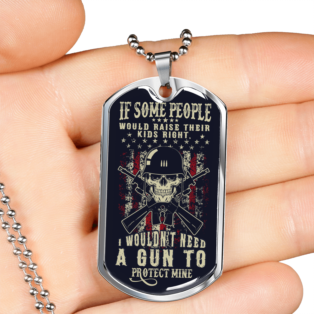 Some People Dog Tag Stainless Steel or 18k Gold 24" Chain-Express Your Love Gifts