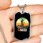 Sometimes Is All You Need Cycling Necklace Stainless Steel or 18k Gold Dog Tag 24"-Express Your Love Gifts