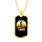 Sometimes Is All You Need Cycling Necklace Stainless Steel or 18k Gold Dog Tag 24"-Express Your Love Gifts