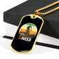 Sometimes Is All You Need Cycling Necklace Stainless Steel or 18k Gold Dog Tag 24"-Express Your Love Gifts