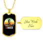Sometimes Is All You Need Cycling Necklace Stainless Steel or 18k Gold Dog Tag 24"-Express Your Love Gifts