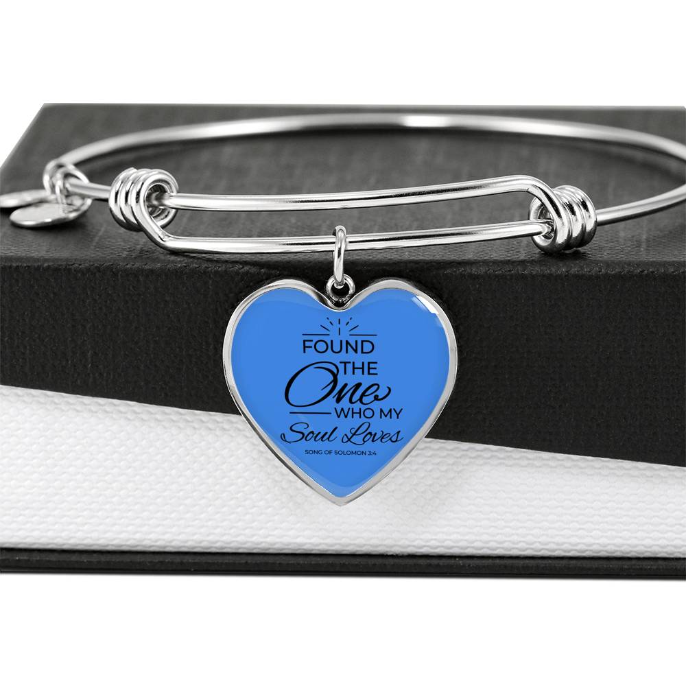 Song of Solomon Heart Bangle Stainless Steel or 18k Gold 18-22"-Express Your Love Gifts