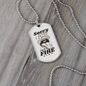 Sorry I'm a Fire Sign Zodiac Necklace Stainless Steel or 18k Gold Dog Tag 24" Chain-Express Your Love Gifts