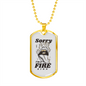 Sorry I'm a Fire Sign Zodiac Necklace Stainless Steel or 18k Gold Dog Tag 24" Chain-Express Your Love Gifts