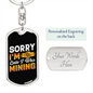Sorry I'm Late Crypto Keychain Stainless Steel or 18k Gold Dog Tag Keyring-Express Your Love Gifts