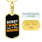 Sorry I'm Late Crypto Keychain Stainless Steel or 18k Gold Dog Tag Keyring-Express Your Love Gifts