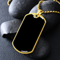 Source Necklace Stainless Steel or 18k Gold Dog Tag 24" Chain-Express Your Love Gifts