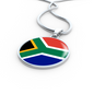 South Africa Flag Necklace Circle Pendant Stainless Steel or 18k Gold 18-22"-Express Your Love Gifts