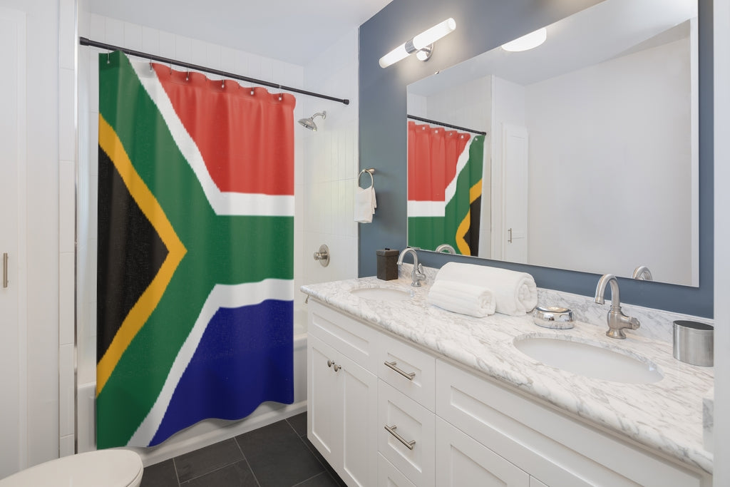 South Africa Flag Stylish Design 71" x 74" Elegant Waterproof Shower Curtain for a Spa-like Bathroom Paradise Exceptional Craftsmanship-Express Your Love Gifts