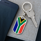 South Africa Flag Swivel Keychain Dog Tag Stainless Steel or 18k Gold-Express Your Love Gifts