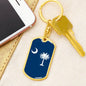 South Carolina State Flag Keychain Dog Tag Stainless Steel or 18k Gold-Express Your Love Gifts
