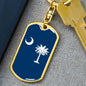 South Carolina State Flag Keychain Dog Tag Stainless Steel or 18k Gold-Express Your Love Gifts